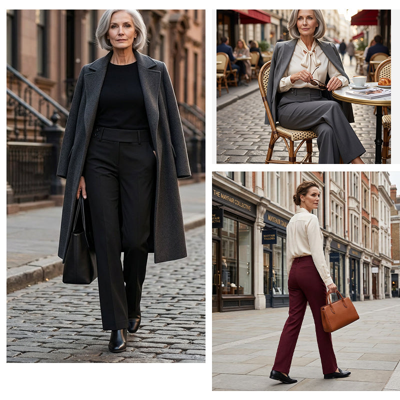 Elowra - Tailored Flared Suit Trousers
