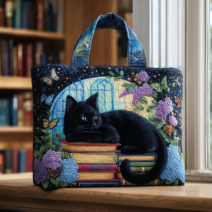 Handmade Bag Chat Noir on Books