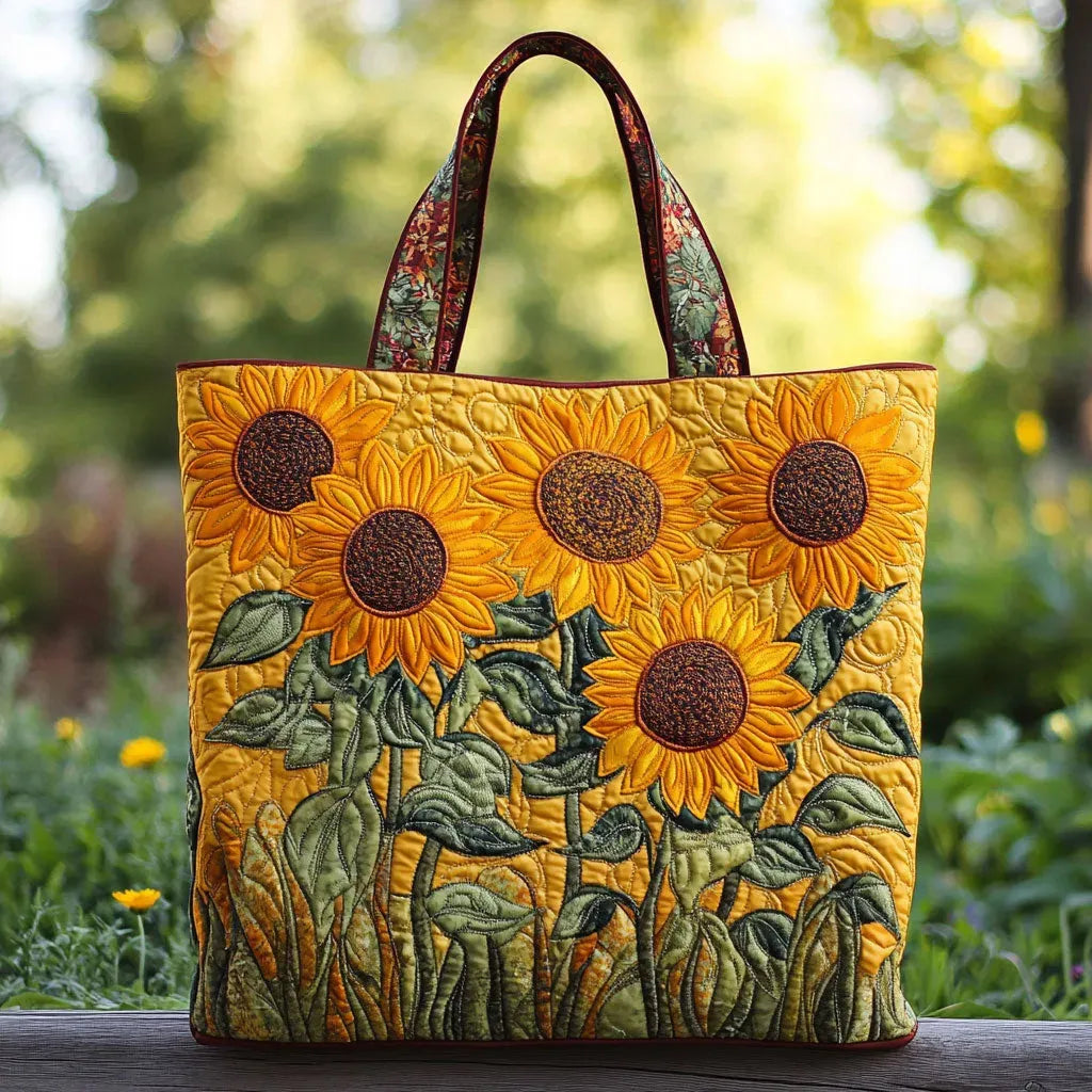 Classic bag with sunflower print