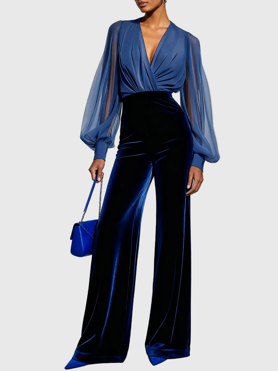 Parisa | Long Sleeve Jumpsuit with V-Neck
