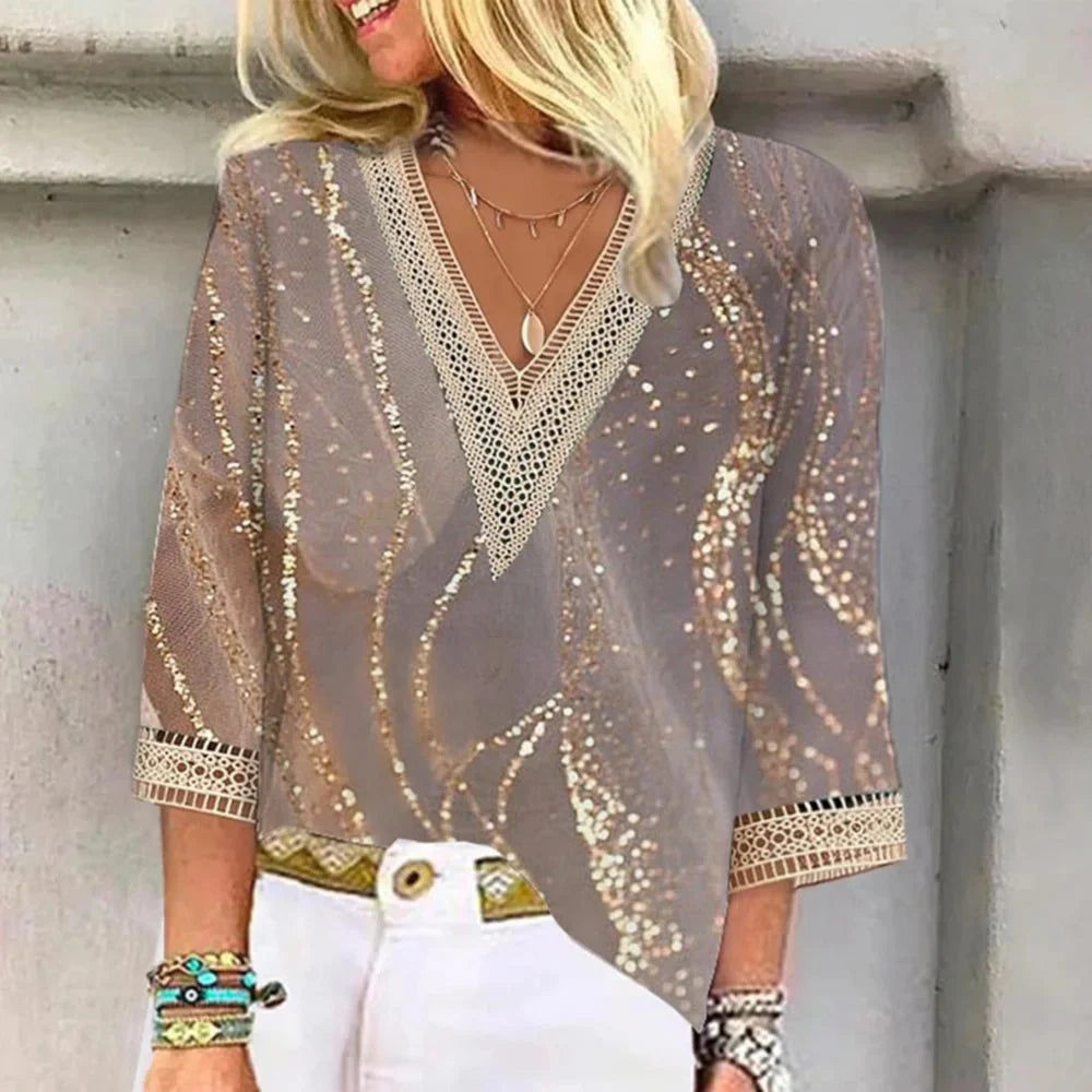 Women's Lightweight Chiffon Blouse | Flowing Elegant Summer Top with Delicate Details