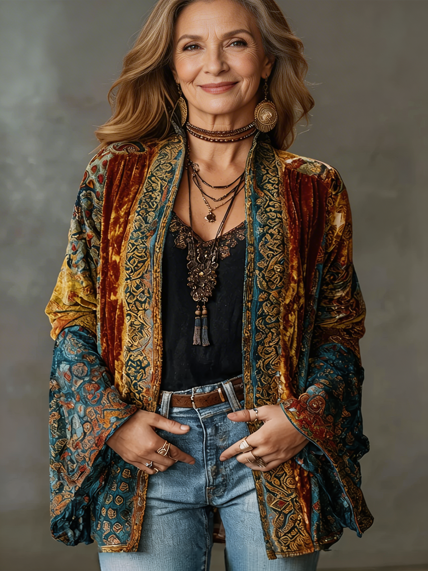 Women's Soft Lightweight Bohemian Kimono | Flowing Long Layering Piece