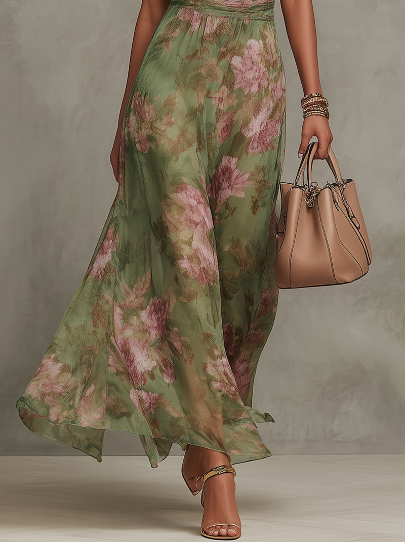 Livia - Floral Maxi Halter Dress