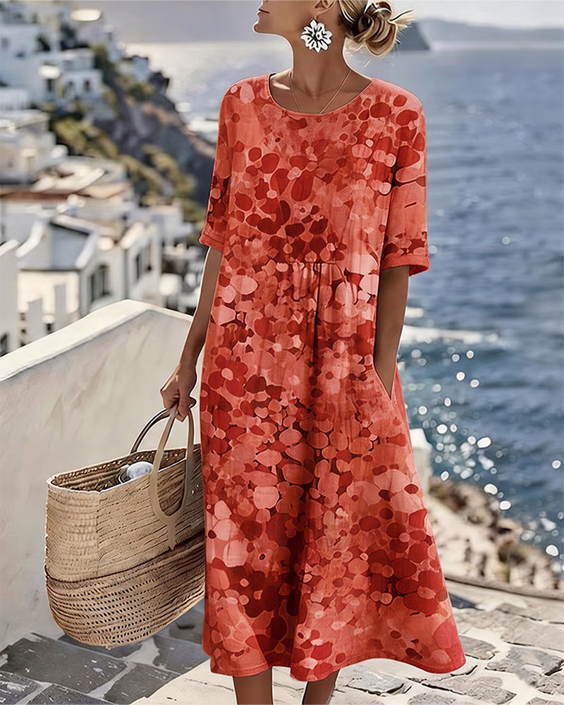 Relaxed Fit Printed Dress