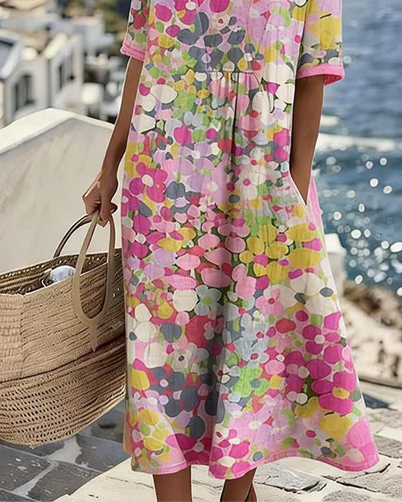 Relaxed Fit Printed Dress