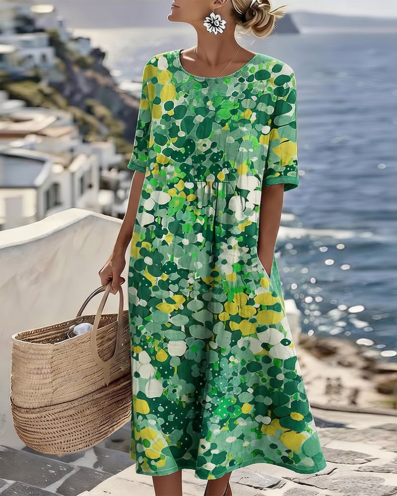 Relaxed Fit Printed Dress