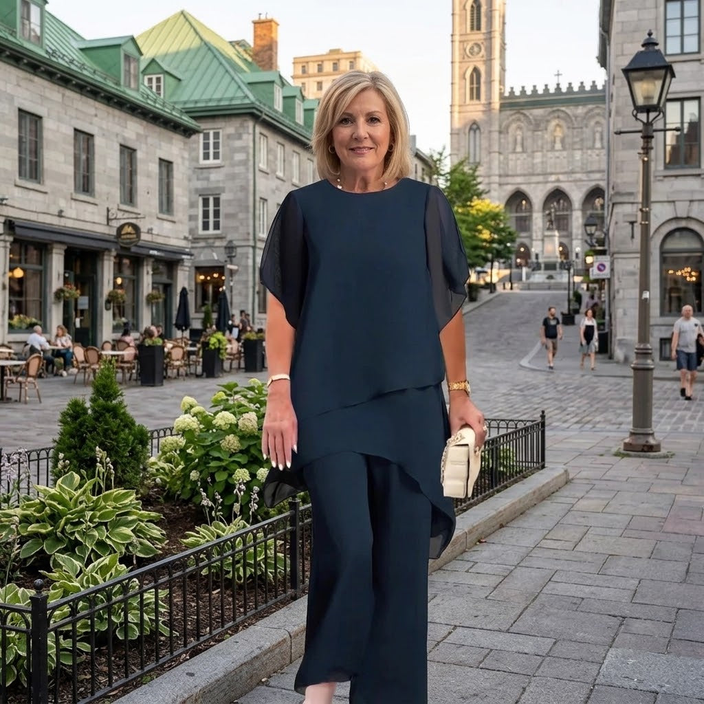 Noretta - Draped Wide-Leg Trouser Set