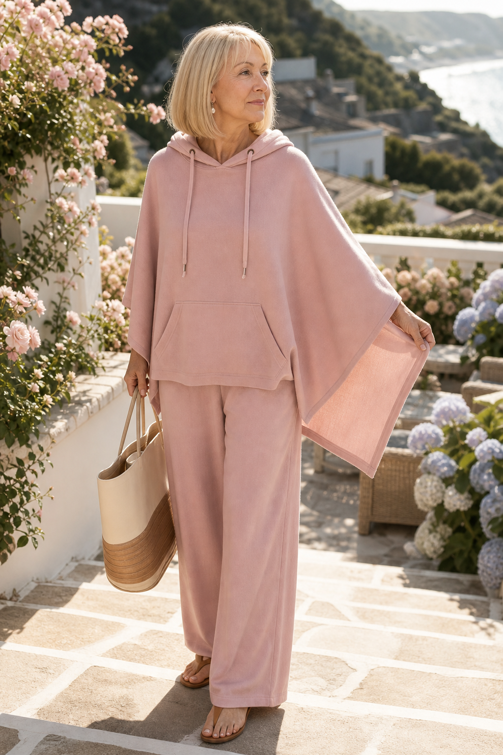 Wearbella – Hooded Cape & Wide-Leg Trouser Set