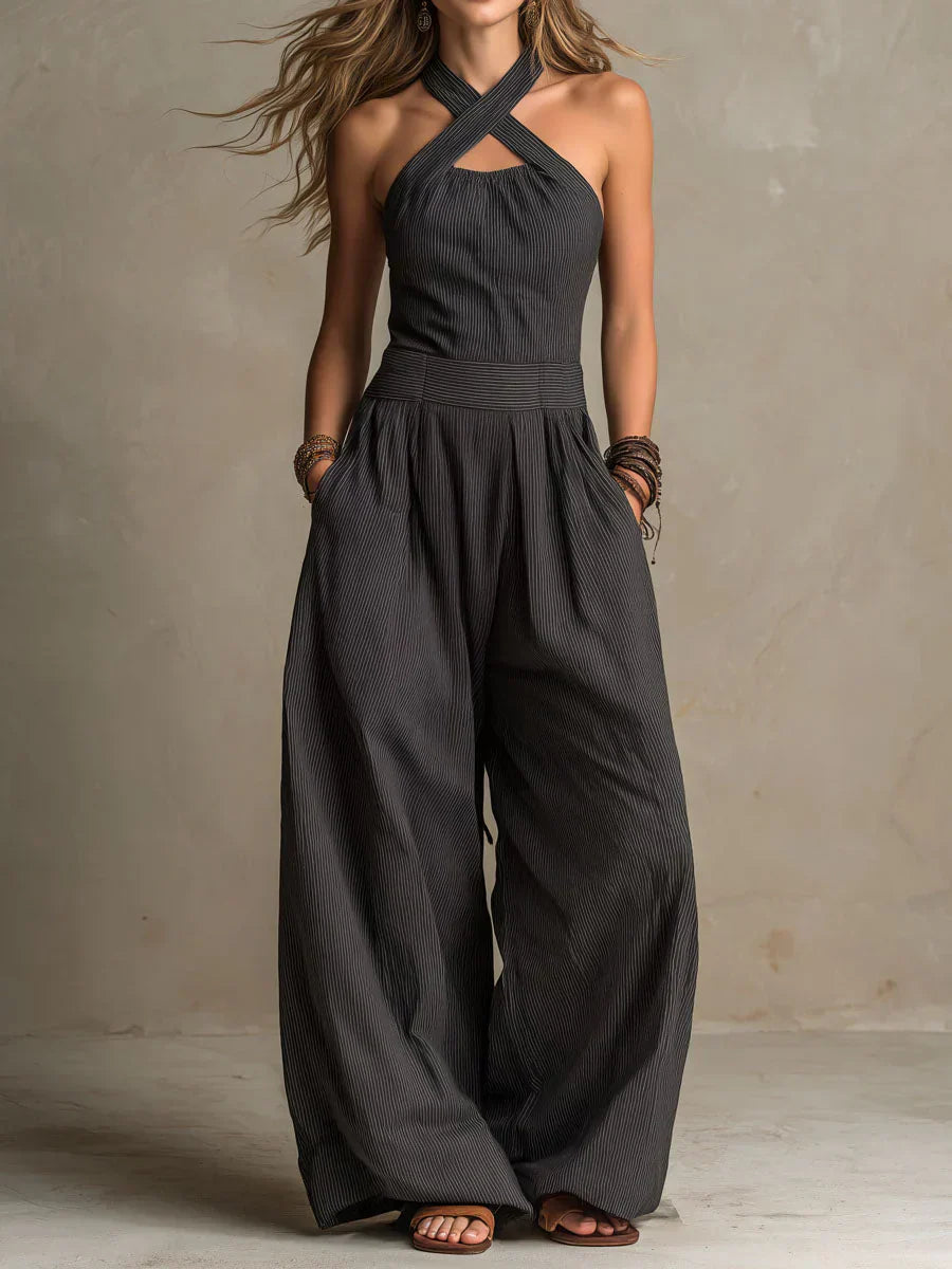 Louisa | Design Jumpsuit with Crossed Collar