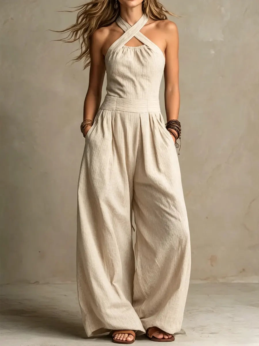 Louisa | Design Jumpsuit with Crossed Collar