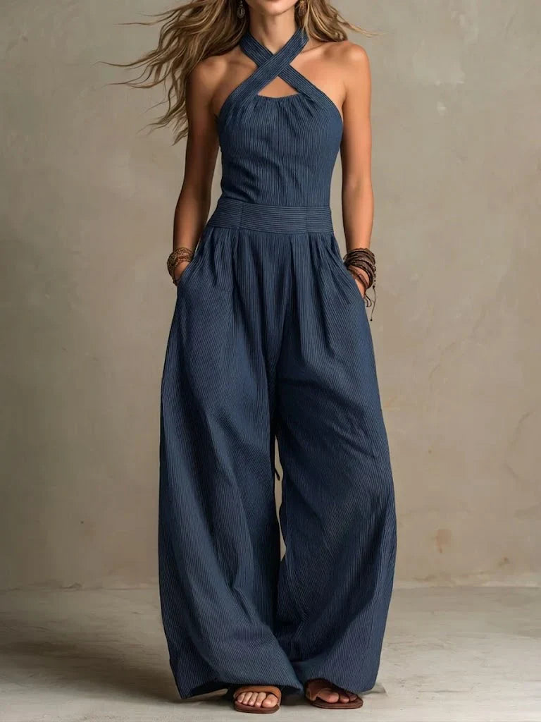 Louisa | Design Jumpsuit with Crossed Collar