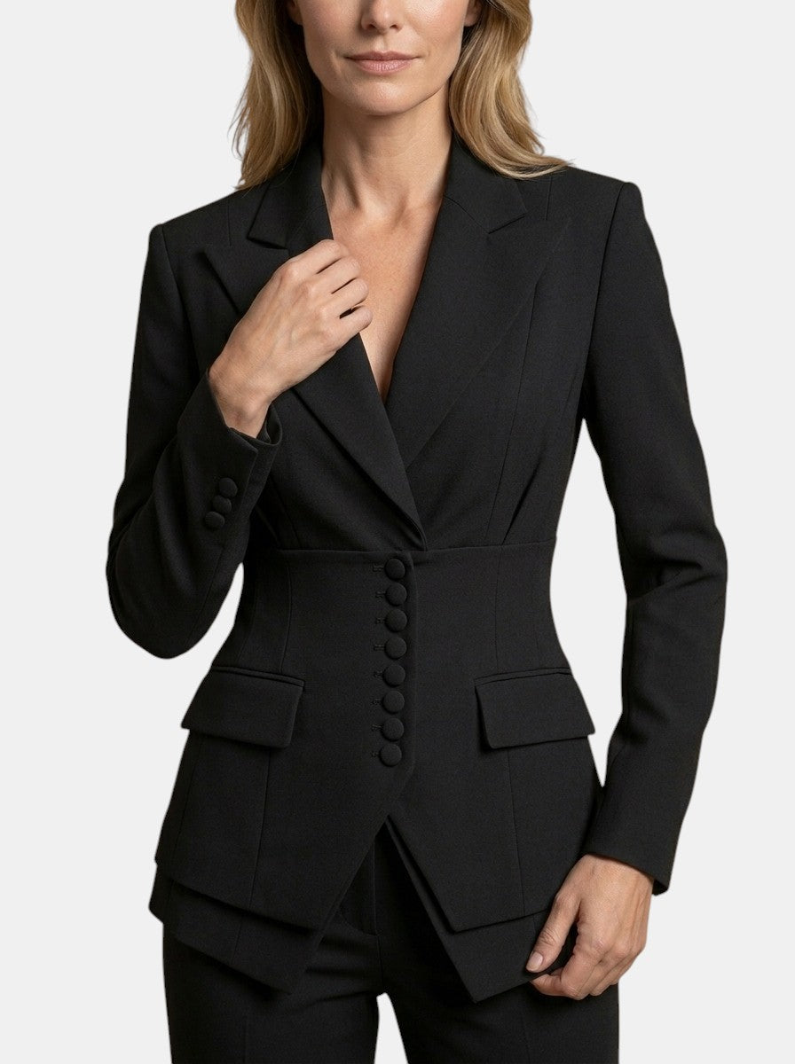 Sophia | Stylish White Suit Womens with Tailored Blazer and Wide-Leg Trousers