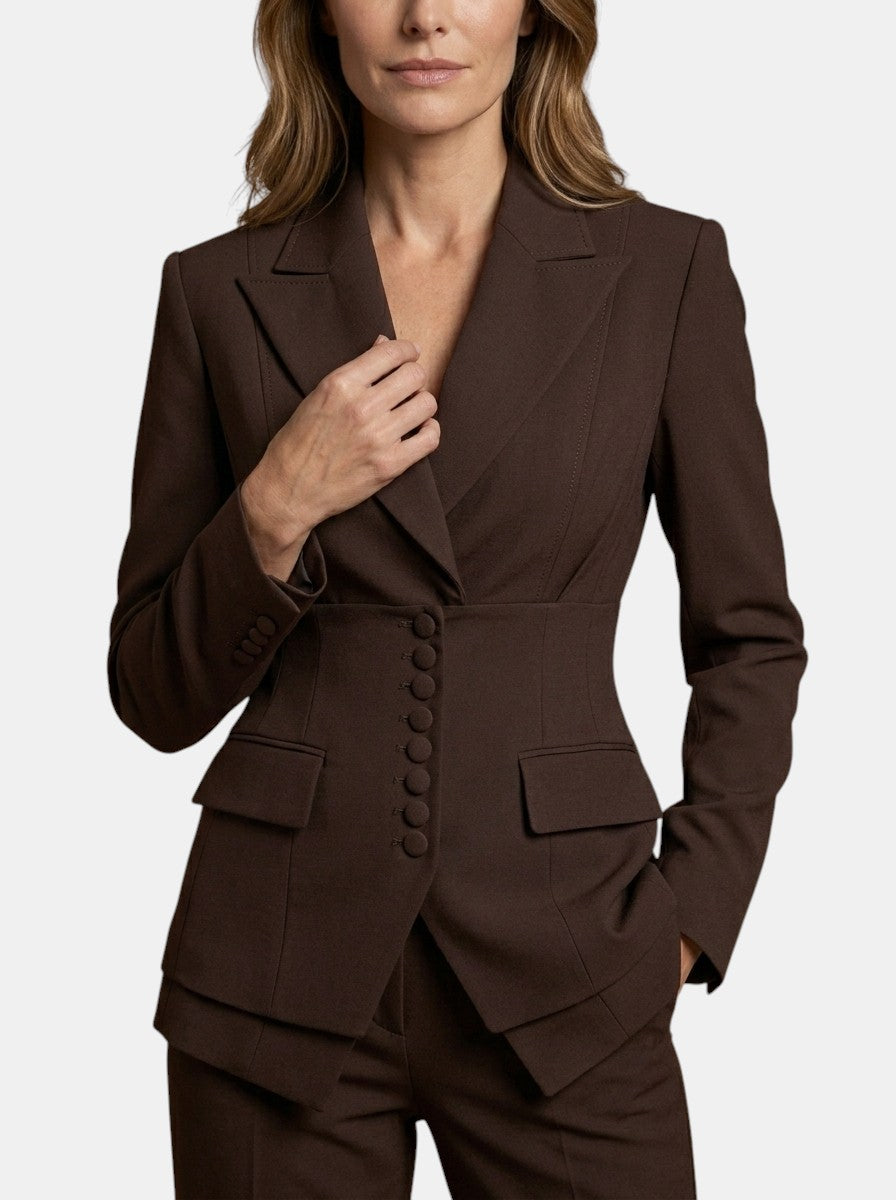 Sophia | Stylish White Suit Womens with Tailored Blazer and Wide-Leg Trousers
