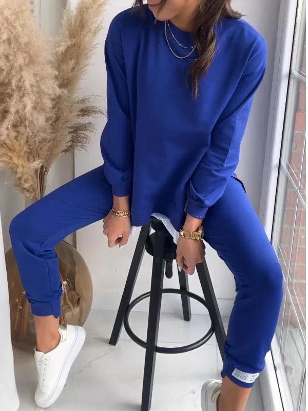 Charlotte | Two Piece Lounge Set Oversized Top Tapered Joggers
