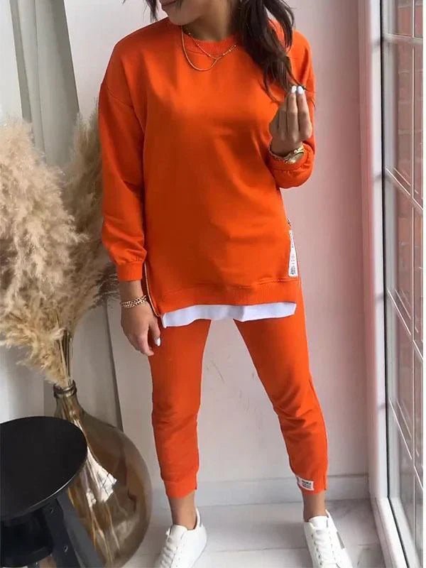 Charlotte | Two Piece Lounge Set Oversized Top Tapered Joggers