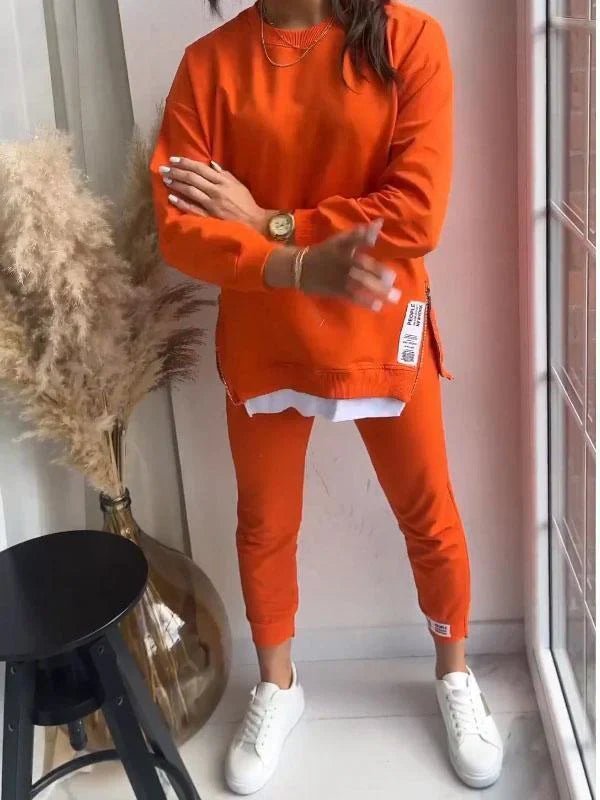 Charlotte | Two Piece Lounge Set Oversized Top Tapered Joggers