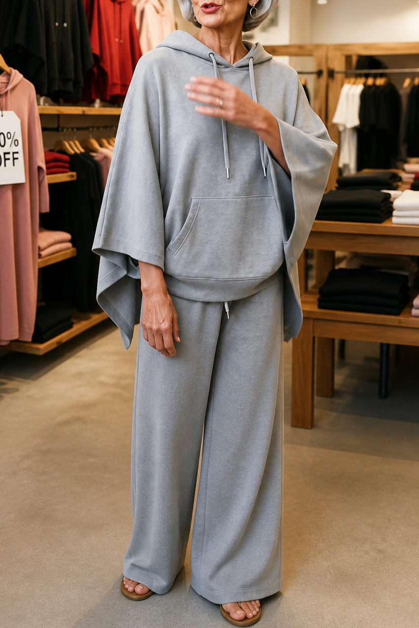 Wearbella – Hooded Cape & Wide-Leg Trouser Set
