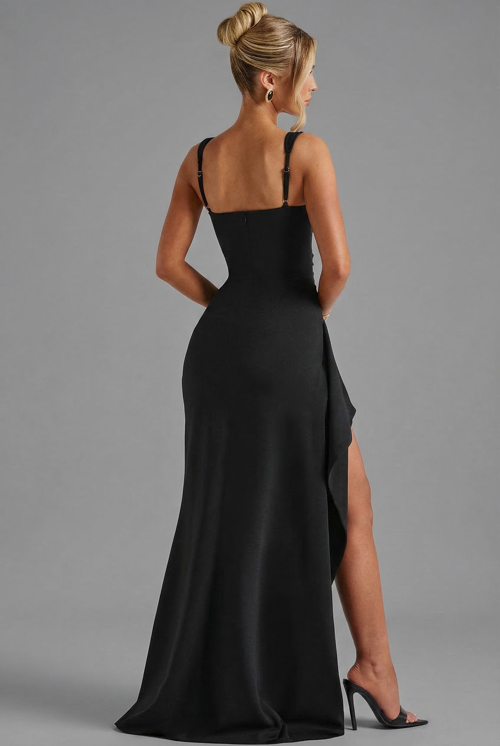 Madison | Women's Elegant Open-Back Bodycon Slip Maxi Dresses Leg Split