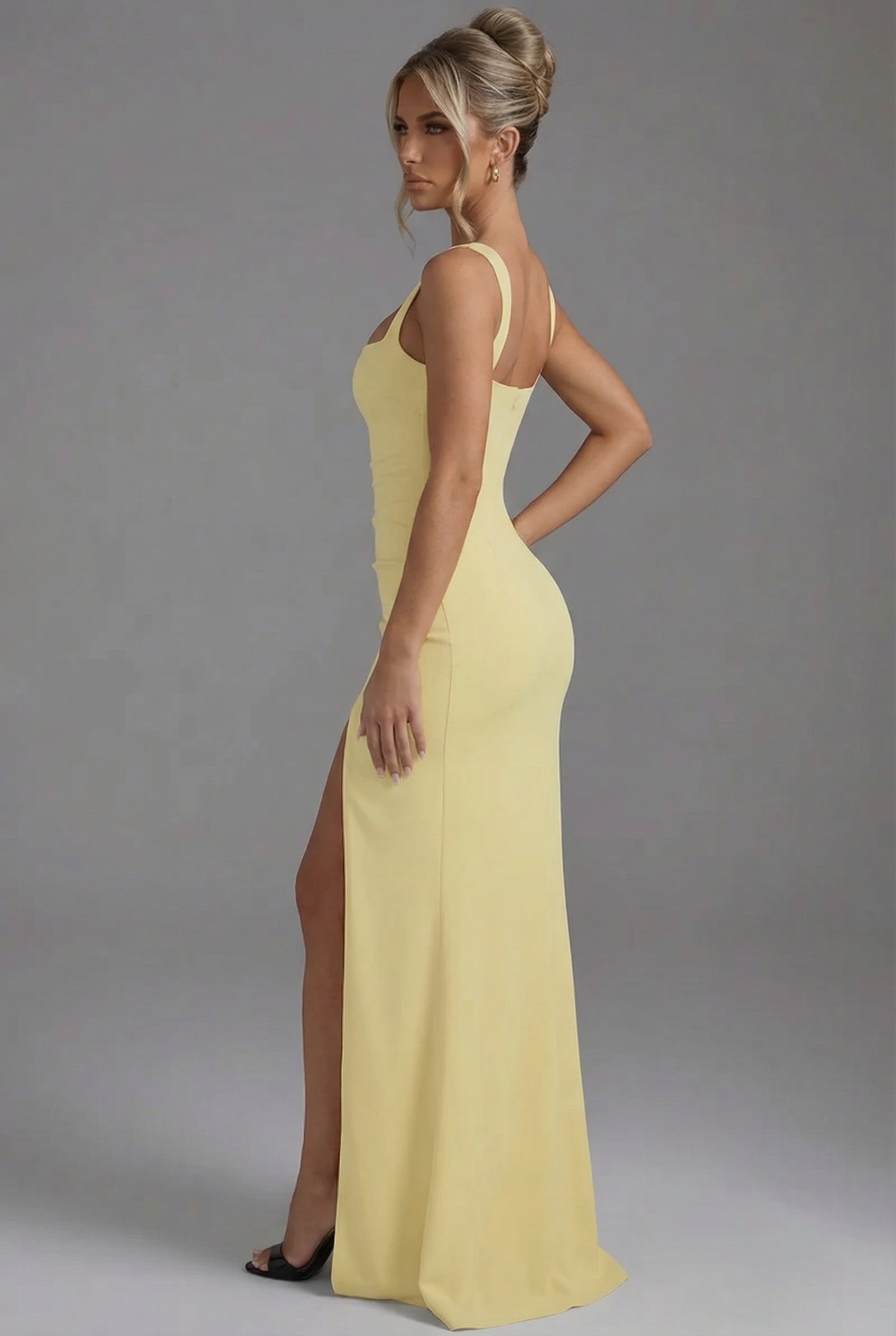 Madison | Women's Elegant Open-Back Bodycon Slip Maxi Dresses Leg Split
