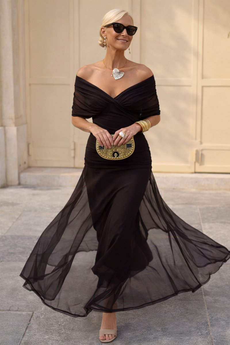 Camila | Women's Elegant V-Neck Chiffon Maxi Summer Dress