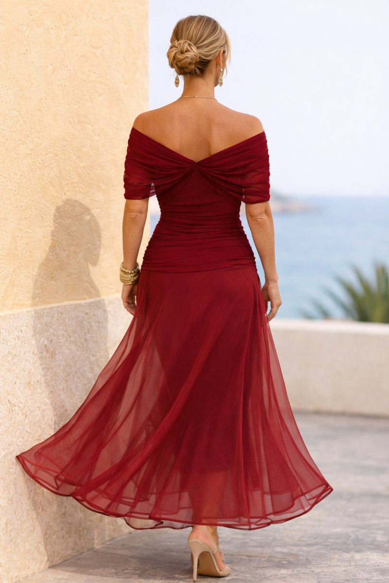 Camila | Women's Elegant V-Neck Chiffon Maxi Summer Dress