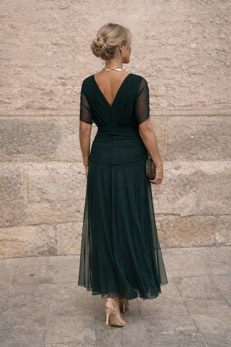 Camila | Women's Elegant V-Neck Chiffon Maxi Summer Dress
