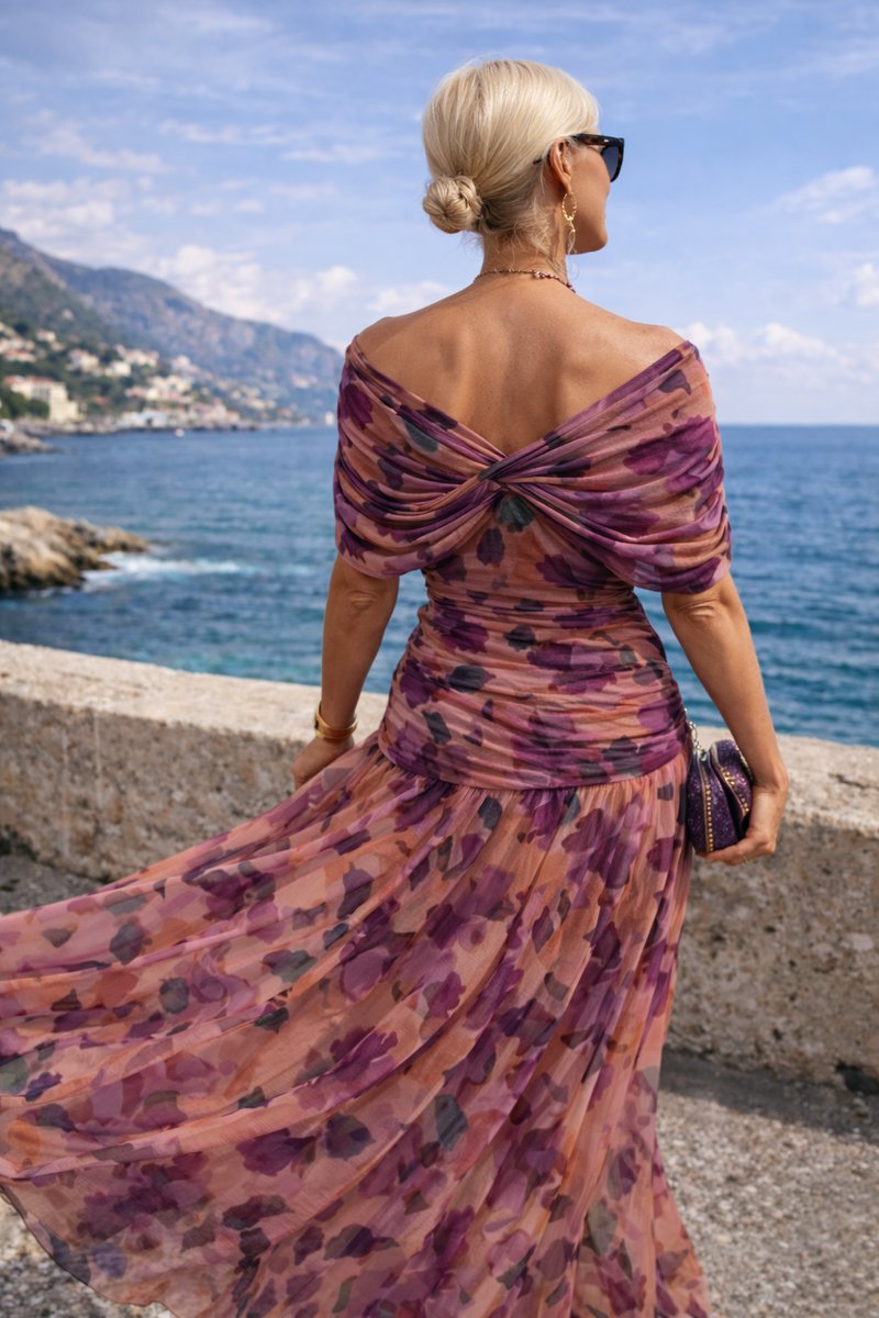 Camila | Women's Elegant V-Neck Chiffon Maxi Summer Dress